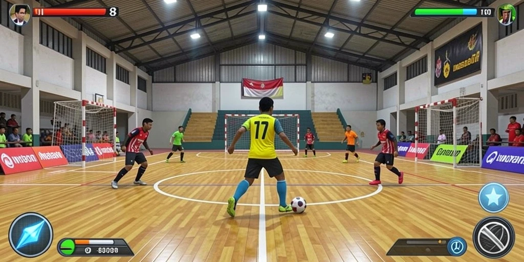 Tangkapan layar menampilkan karakter utama dalam pertempuran epik.