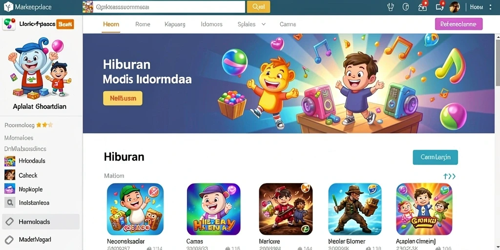 Tampilan karakter yang menarik dan penuh warna.
