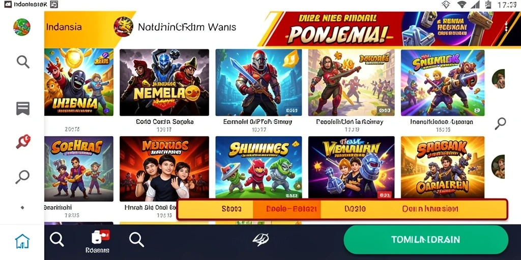 Menampilkan arena pertempuran yang mendetail dan dramatis.