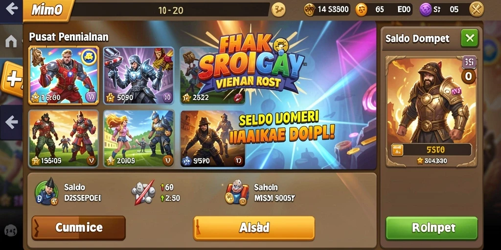 Tampilan awal game dengan karakter yang menarik.